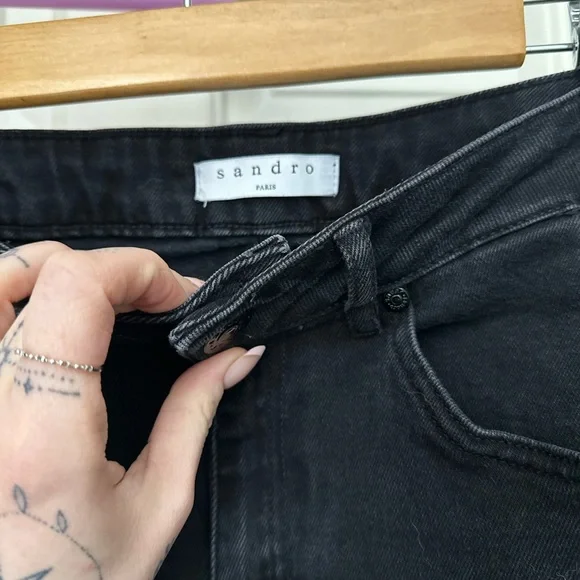 Sandro Paris Rudie Studded High Waisted Jeans - Picture 4 of 9